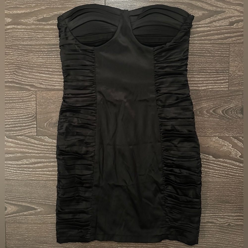 Aggie Satin Strapless Dress